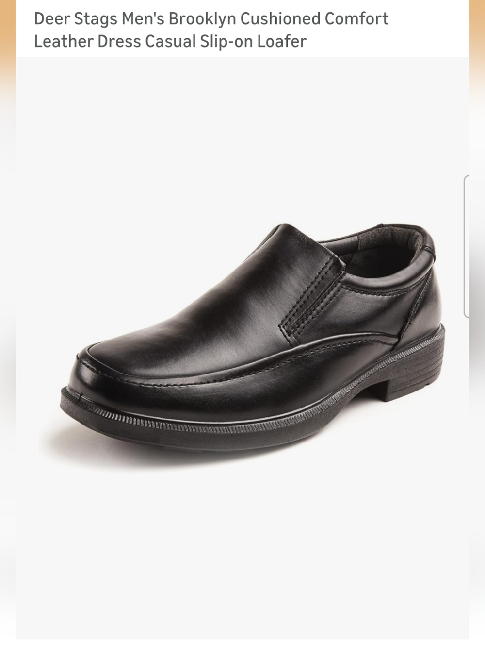 Deer Stags Black Smooth Leather Slip-On Comfort Loafer Size 15 Mens